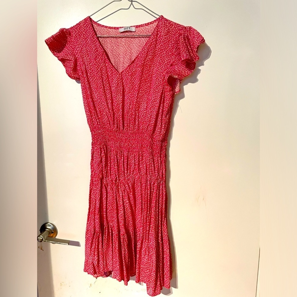 Suzy Shier Red Floral Dress